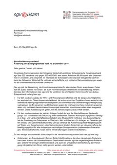  Änderung des Energiegesetzes vom 30. September 2016