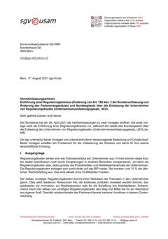  Einführung Regulierungsbremse (Änderung von Art. 159 Abs. 3 der BV und Änderung des Parlamentsgesetzes) und BG über die Entlastung der Unternehmen von Regulierungskosten (UEG)