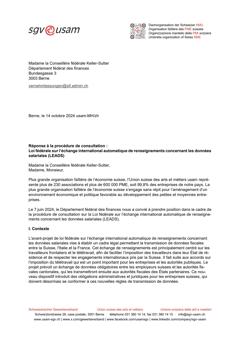  Loi fédérale sur l’échange international automatique de renseignements concernant les données salariales (LEADS)