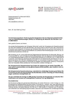  Änderung des Bundesgesetzes über die Allgemeinverbindlicherklärung von Gesamtarbeitsverträgen (AVEG) zur Umsetzung der Motionen 20.4738 Ettlin und 21.3599 WAK-N