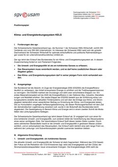  Positionspapier Klima- und Energielenkungssystem KELS