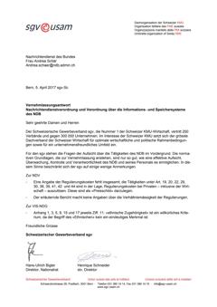  Vernehmlassungsantwort Nachrichtendienstverordnung und Verordnung über die Informations- und Speichersysteme des NDB