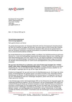  Vernehmlassungsantwort Gasversorgungsgesetz