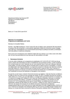  Réponse à la consultation Programme de stabilisation 2017-2019