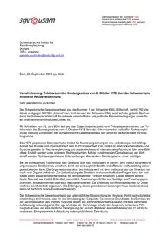  Vernehmlassung: Totalrevision des Bundesgesetzes vom 6. Oktober 1978 über das Schweizerische Institut für Rechtsvergleichung