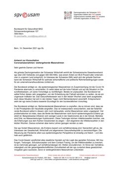  Antwort zur Konsultation Coronamassnahmen: weitergehende Massnahmen